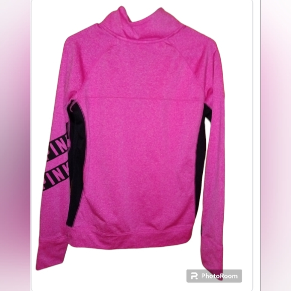 PINK VS Ultimate Half Zip Heathered Hot Pink & Grey Active Top & Leggings Set - Picture 3 of 7